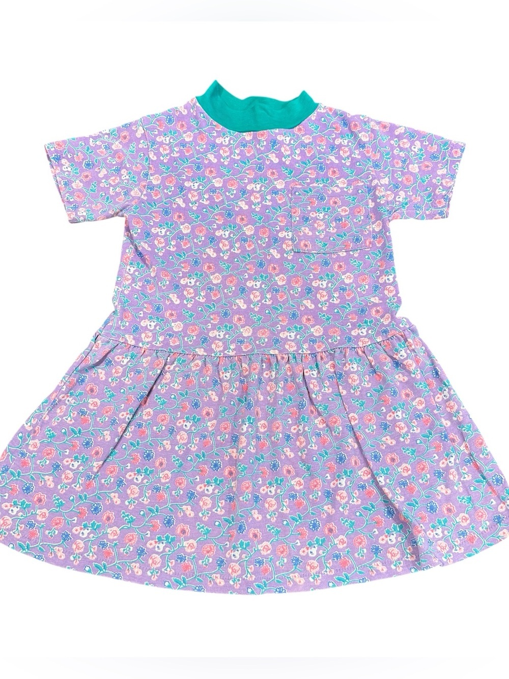 Vintage 4T floral 80s 90s dress girls 4 toddler purple Flying Colors
